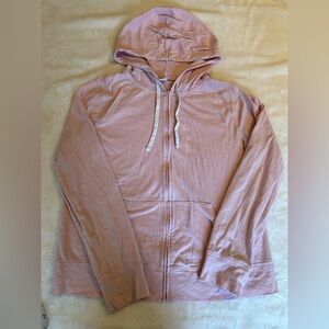 Baby Pink Hooded Light Zip-Up